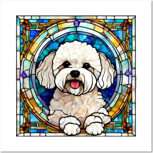 Stained Glass Bichon Frise Posters and Art